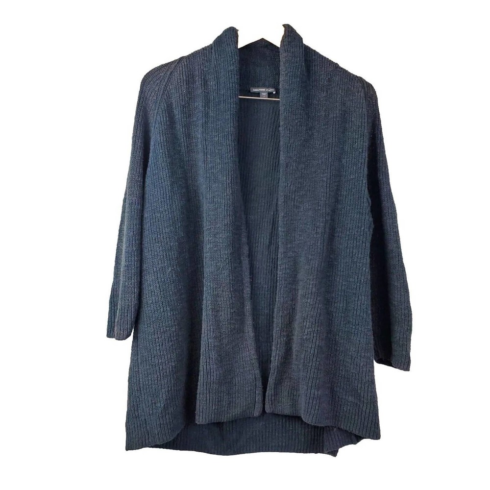 Standard James Perse 1 Womens‎ Open Knit Draped Cardigan Black Knit Small